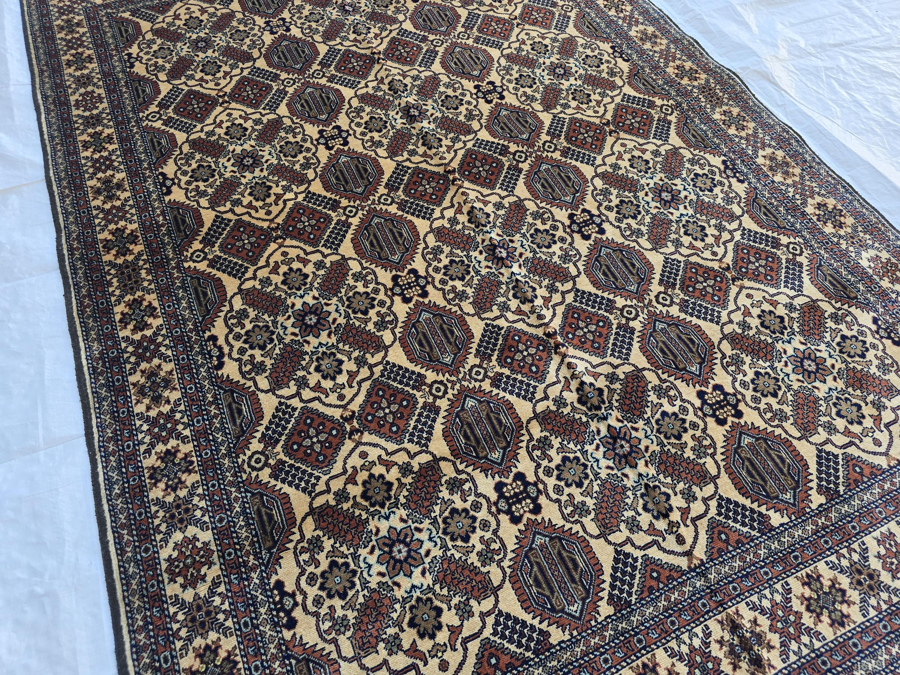 5x7ft Handmade Afghan Carpet, Turkmen Soft Wool Oriental Modern Rug, Boho Home Decor, Rug for Living Room, Bedroom, Office Rug 220x150 cm