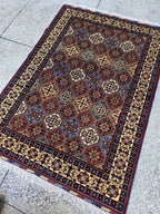 5x7 One of a kind Rug Handwoven Afghan Carpet, Turkmen Soft High Pile Wool Rug, Boho Home Decor, Rug for Bedroom, Living Room Rug