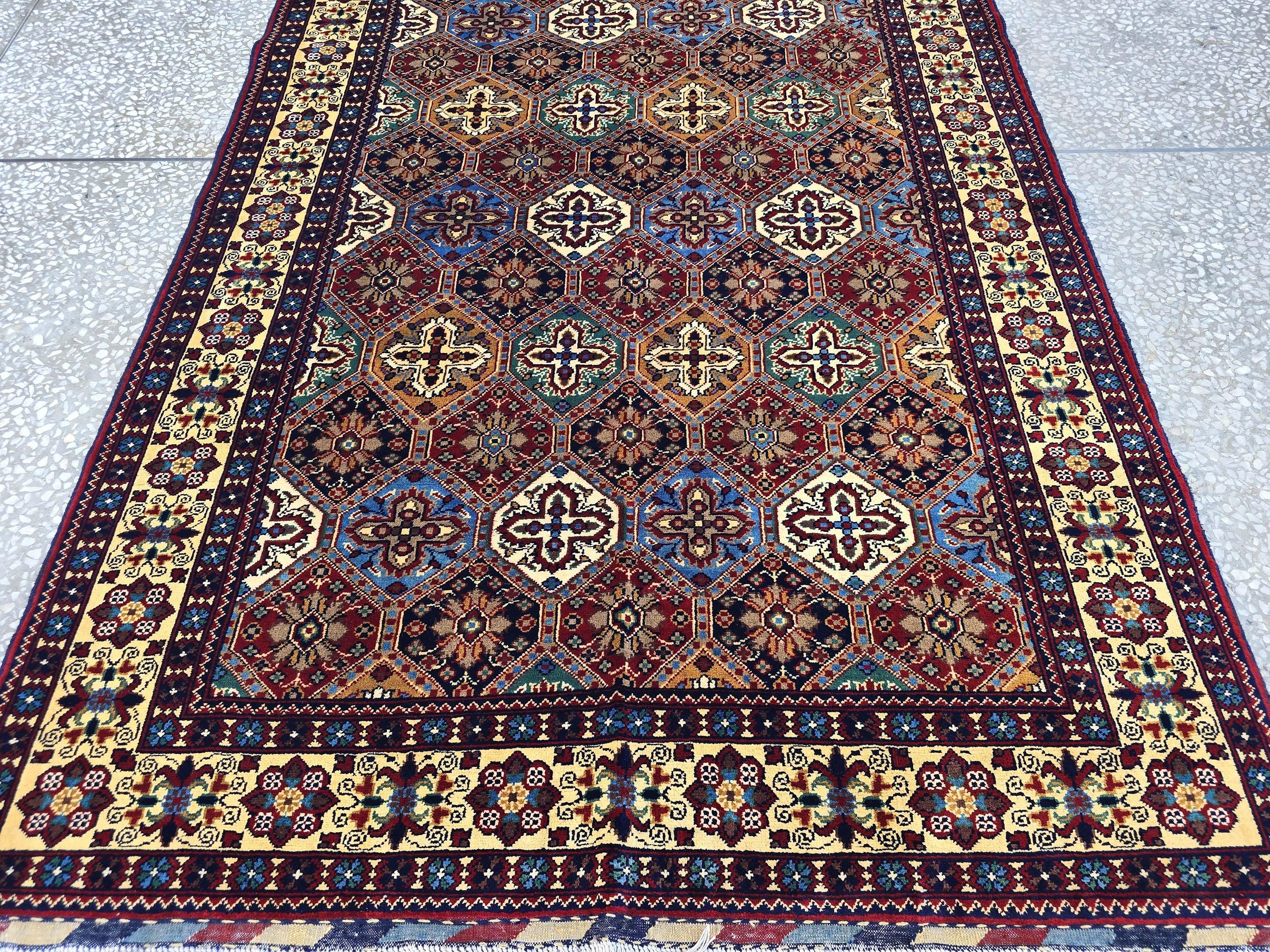 5x7 One of a kind Rug Handwoven Afghan Carpet, Turkmen Soft High Pile Wool Rug, Boho Home Decor, Rug for Bedroom, Living Room Rug