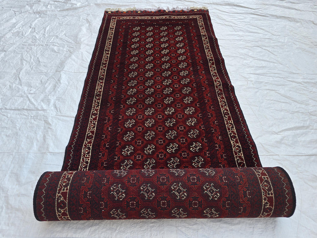 3x12ft Afghan Handmade Hallway Runner Rug – Oriental Wool Carpet, Tribal Long Runner, Boho Decor, Narrow Area Rug, Entryway, Soft High Pile