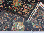 5x6ft, Afghan Handwoven Sultani Chobi High Quality Rug, Turkmen Oriental Wool Black Carpet, Luxurious Home Decor, Rug for Bedroom, Office