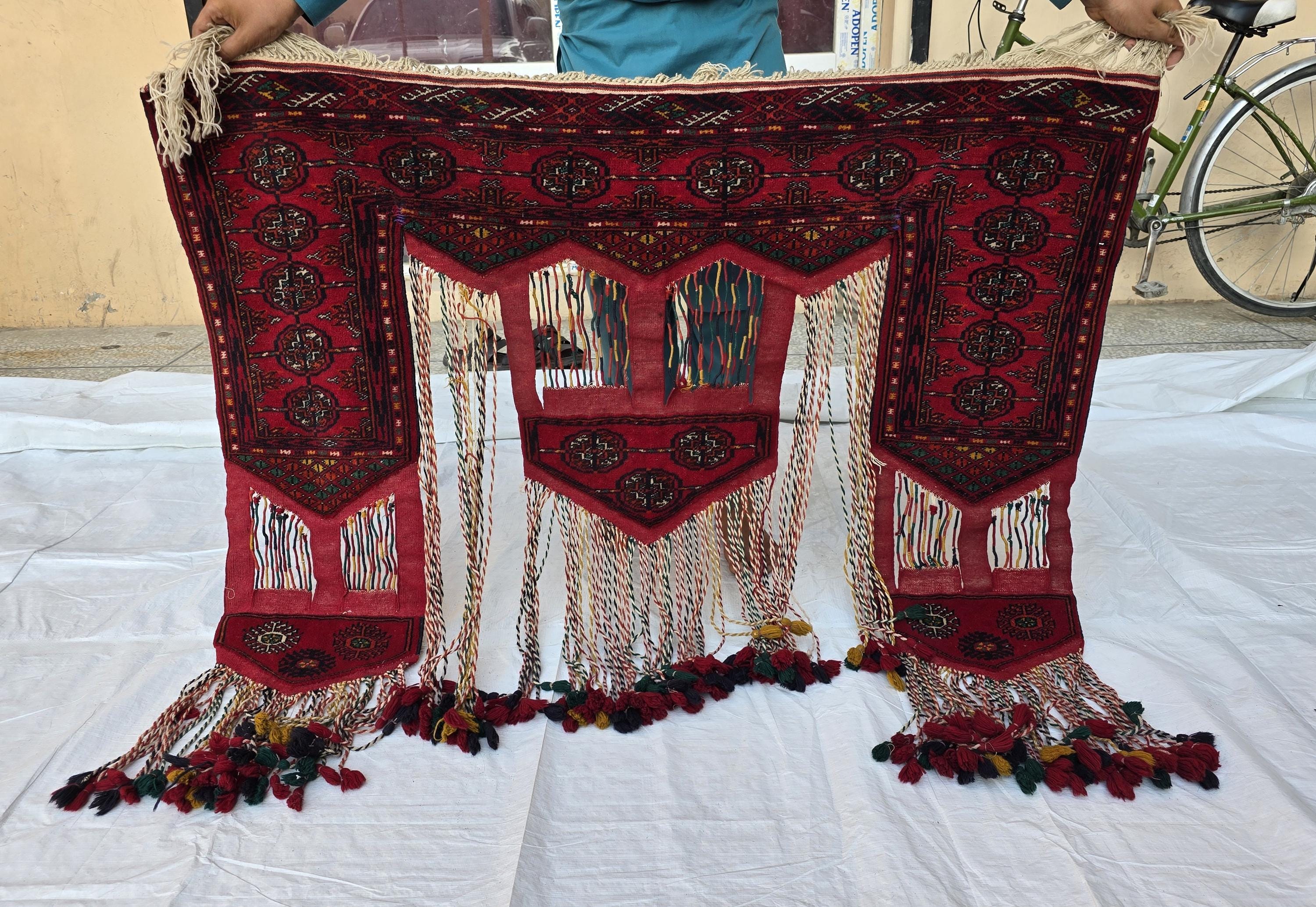 Handwoven Wall Hanging Tapestry – 4ft Wide Tribal Wool Art – Boho Home Decor – Afghan Textile – Rustic Wall Rug, Wall Decor, Doorway Decor