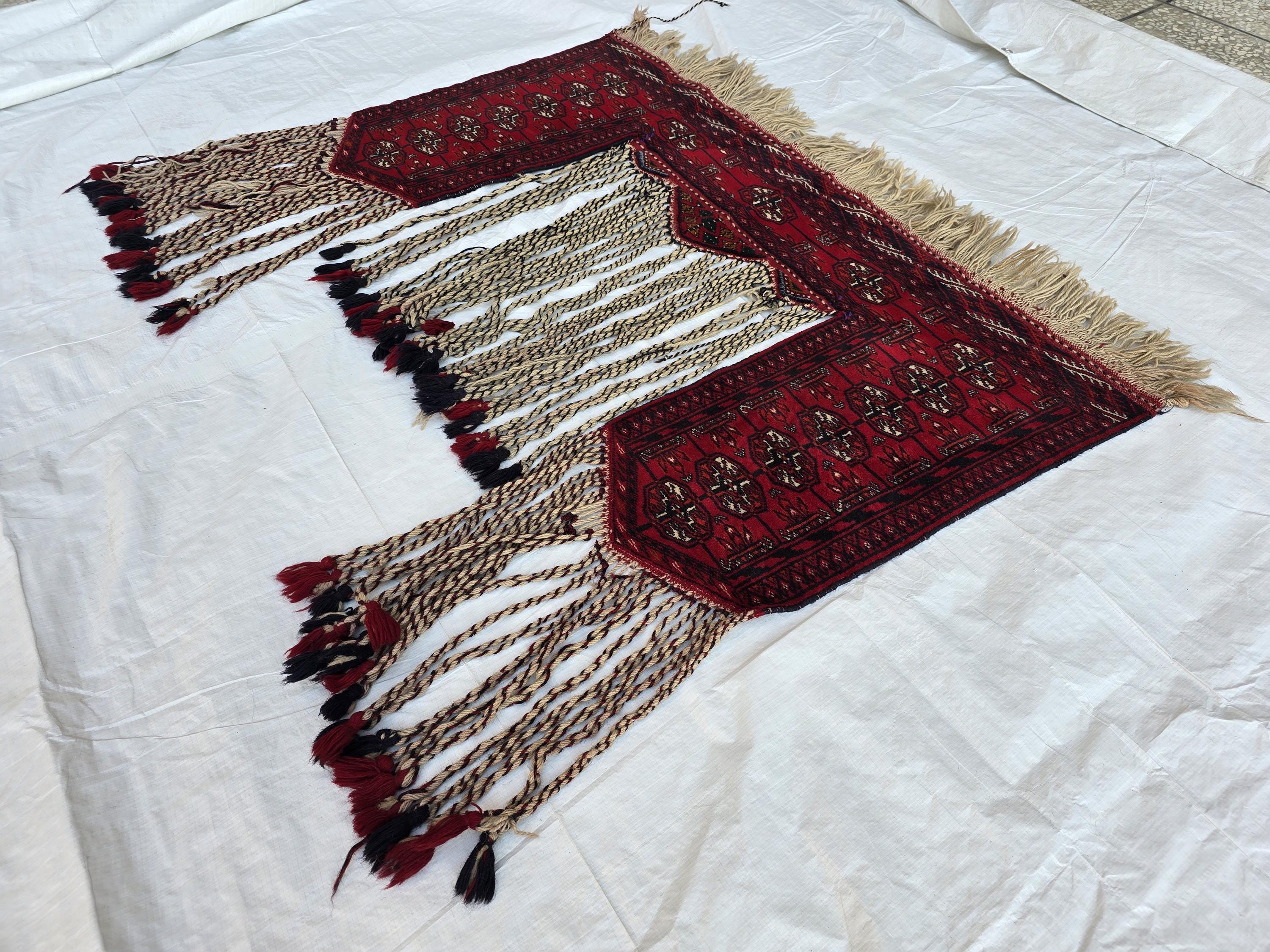 3x4 Wall Hanging Afghan Handmade, Turkmen Wool Handwoven Tapestry, Boho Home Decor – Afghan Textile – Rustic Wall Rug , Wall Decor