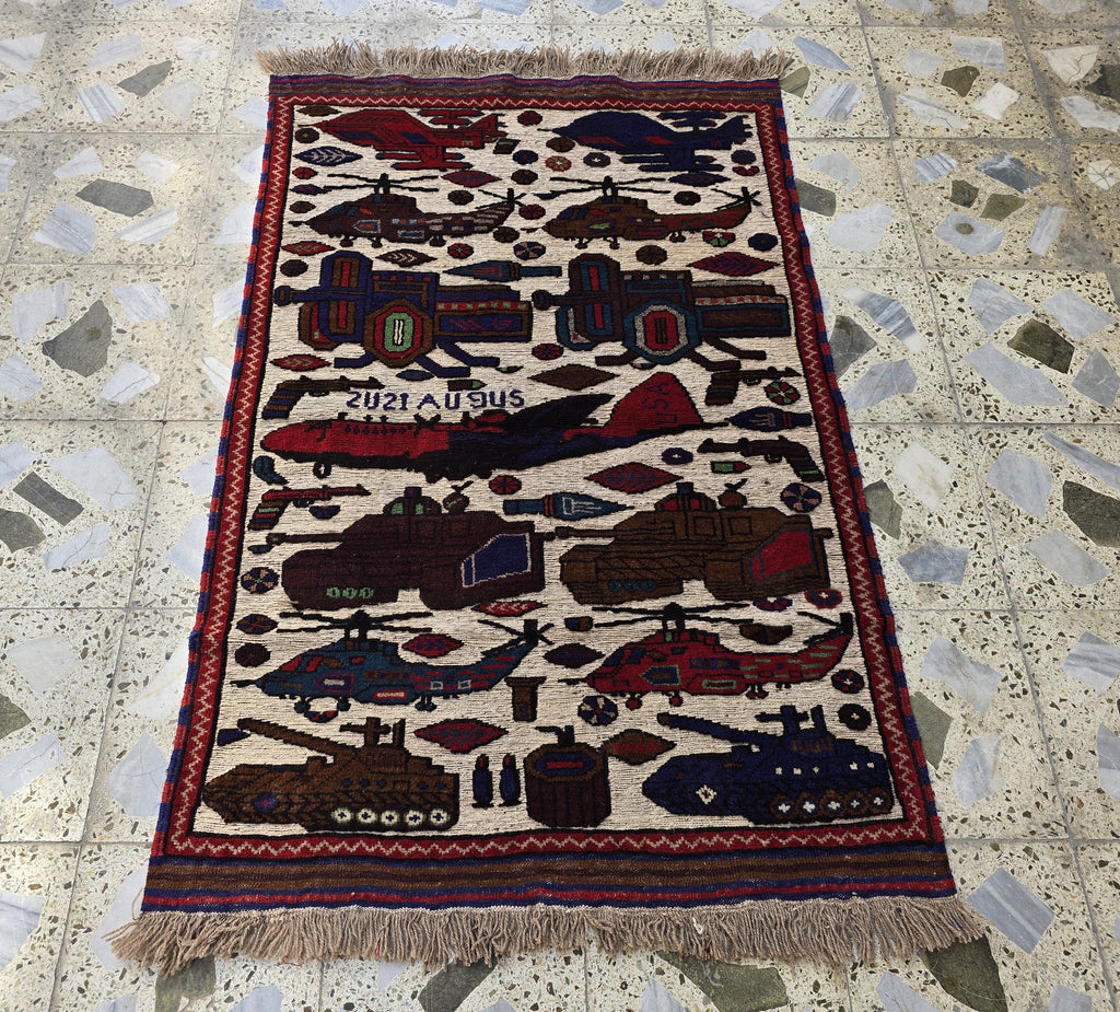 3x5ft War Rug Handwoven Afghan Rug, Turkmen Geometric Tribal Wool Rug, Rug for Kids Room, Wall Hanging Rug, Office Decor, Home Decor