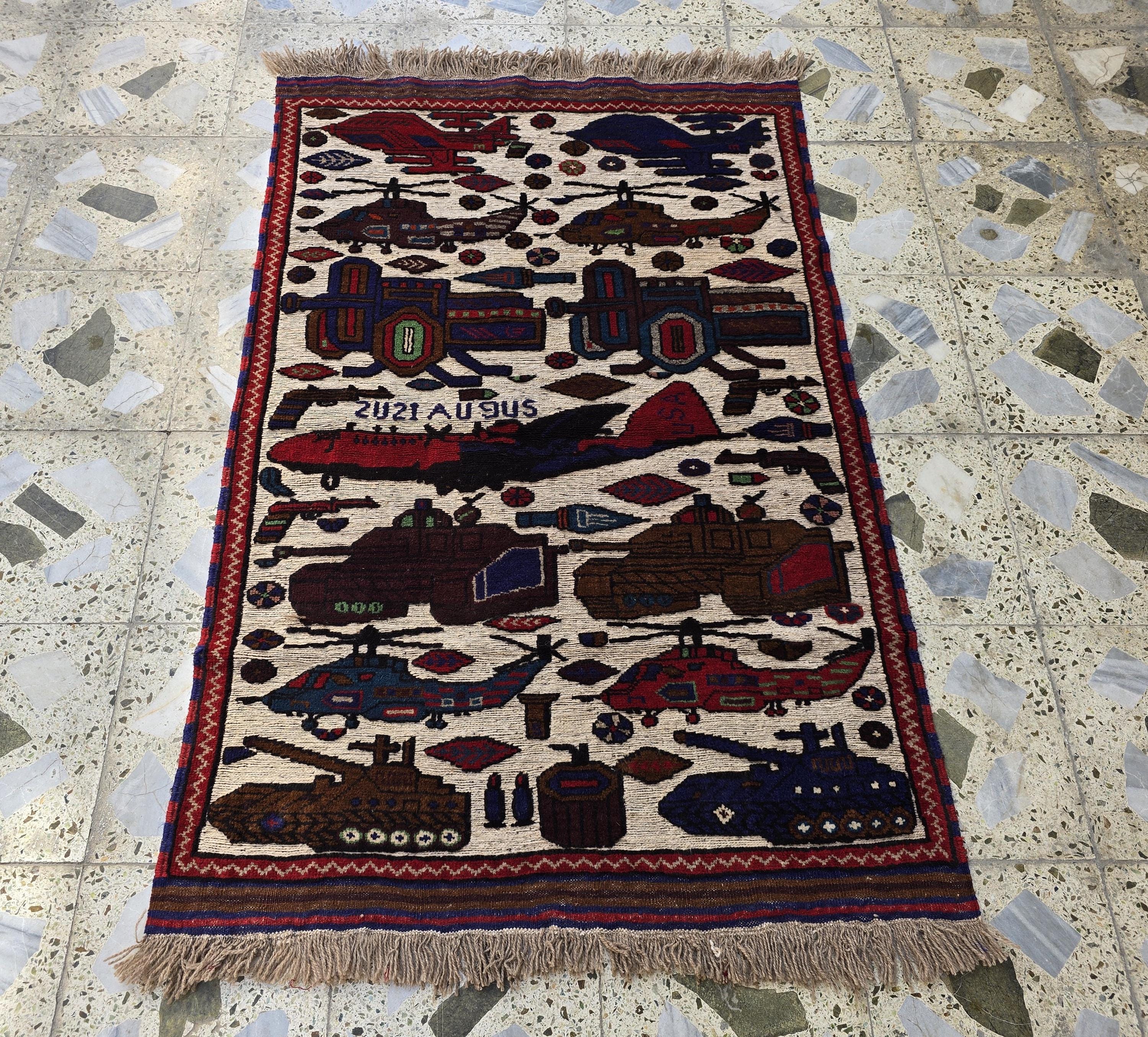 3x5ft War Rug Handwoven Afghan Rug, Turkmen Geometric Tribal Wool Rug, Rug for Kids Room, Wall Hanging Rug, Office Decor, Home Decor