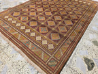 Vintage Afghan Wool Rug: 5.9 x 4.1 ft, Geometric Tribal Design