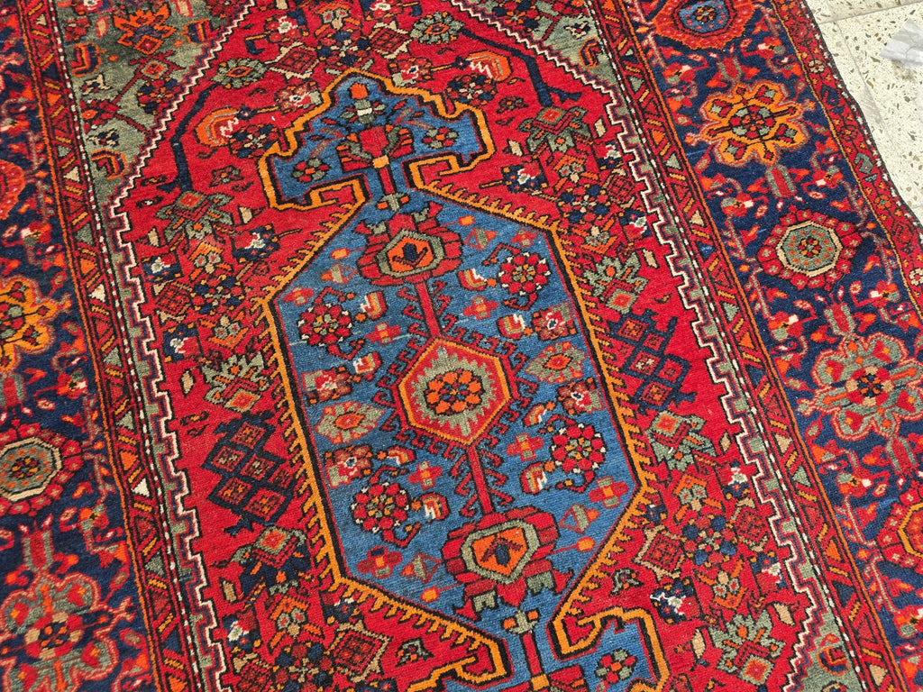 Handmade Afghan Wool Rug 6.10x4.2 ft: Vintage Tribal Oriental Carpet
