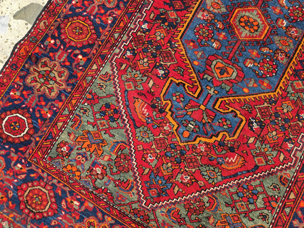 Handmade Afghan Wool Rug 6.10x4.2 ft: Vintage Tribal Oriental Carpet