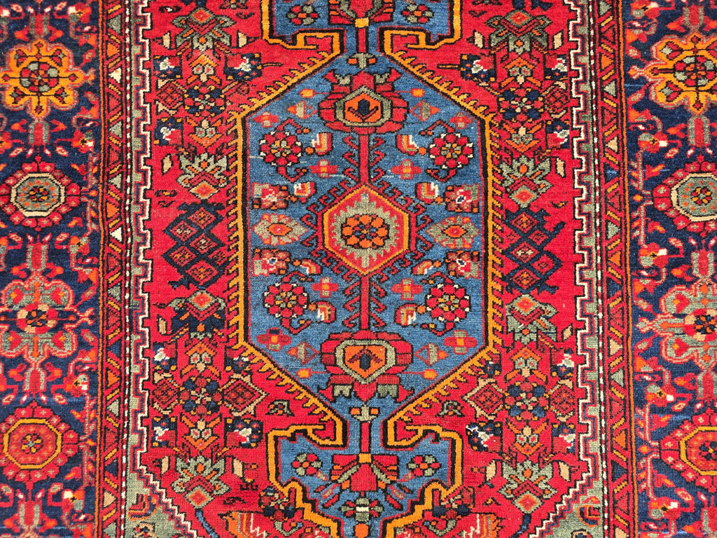 Handmade Afghan Wool Rug 6.10x4.2 ft: Vintage Tribal Oriental Carpet