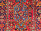 Handmade Afghan Wool Rug 6.10x4.2 ft: Vintage Tribal Oriental Carpet