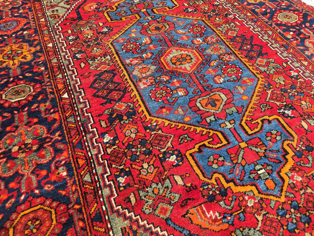 Handmade Afghan Wool Rug 6.10x4.2 ft: Vintage Tribal Oriental Carpet