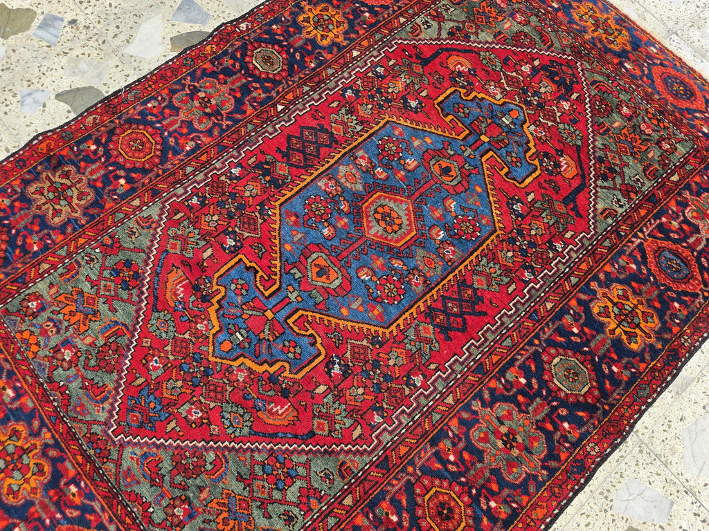 Handmade Afghan Wool Rug 6.10x4.2 ft: Vintage Tribal Oriental Carpet