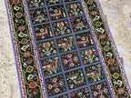 Handmade Afghan Wool Runner Rug: Colorful Geometric Tribal Design, 2x5