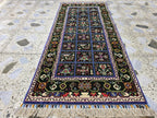 Handmade Afghan Wool Runner Rug: Colorful Geometric Tribal Design, 2x5