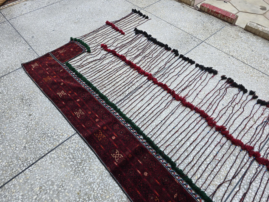 9.6x5.2 Afghan Handwoven Long Tapestry, Geometric Wool Wall Decor Rug, Boho Home Decor, Living Room, Decor, Kitchen Decor, Farmhouse Decor