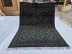 5x7 Green Bukhara Afghan Handwoven Soft Rug, Turkmen Tribal Oriental Wool Area Rug, Boho Home Decor, Living Room Rug, Bedroom Rug 206x150 cm
