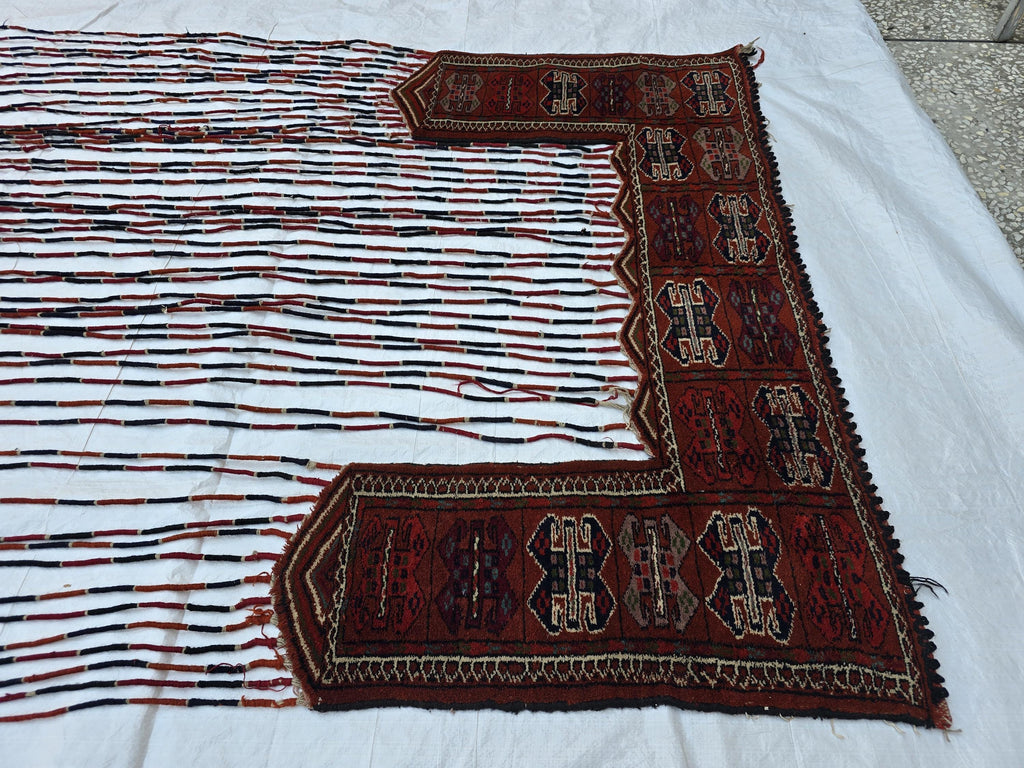 Wall Decor 4x7 Handwoven Afghan Tapestry Wool Turkmen Traditional Jalar, Tribal Bohemian Wall Hanging