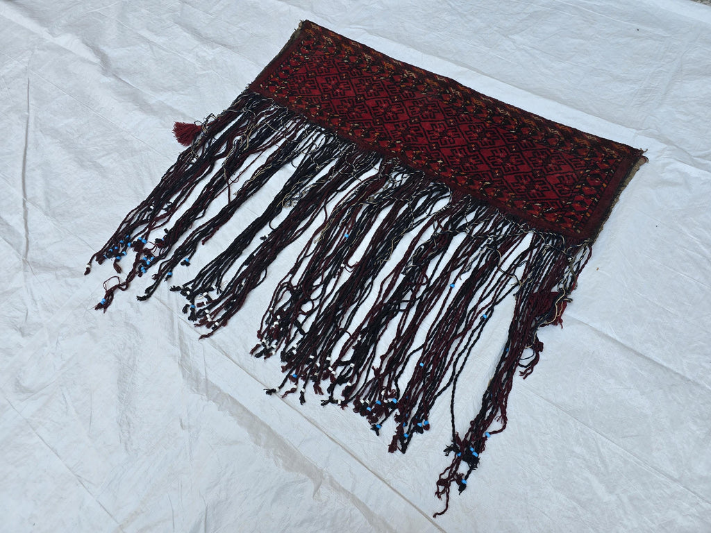 Wall Decor 4x3 Vintage Afghan Wool Tapestry Tribal Wall Hanging with Long Tassels