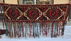 Vintage Afghan Wool Tapestry: Handmade Tribal Wall Hanging with Tassels