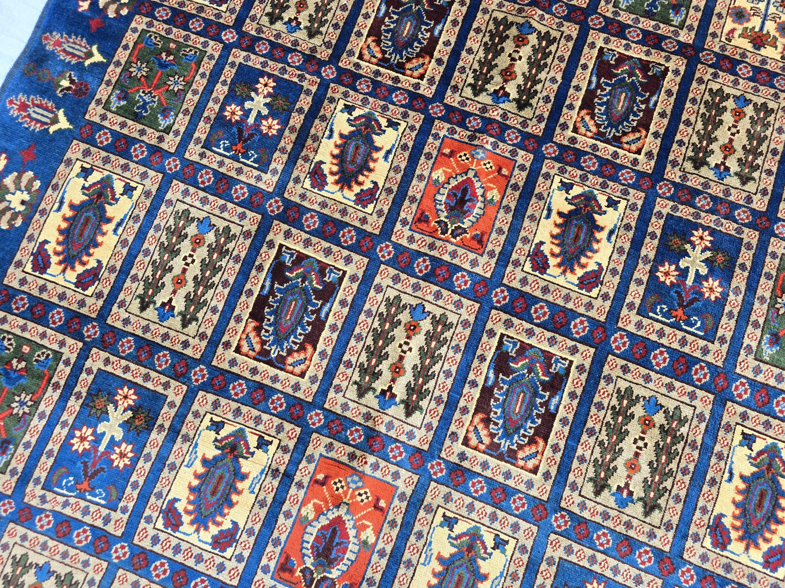 5x7 Afghan Handwoven Medium Size Carpet, Turkmen Oriental Soft Navy Blue Rug, Home decor Rug, Rug for Bedroom, Living Room Rug, 206x150cm