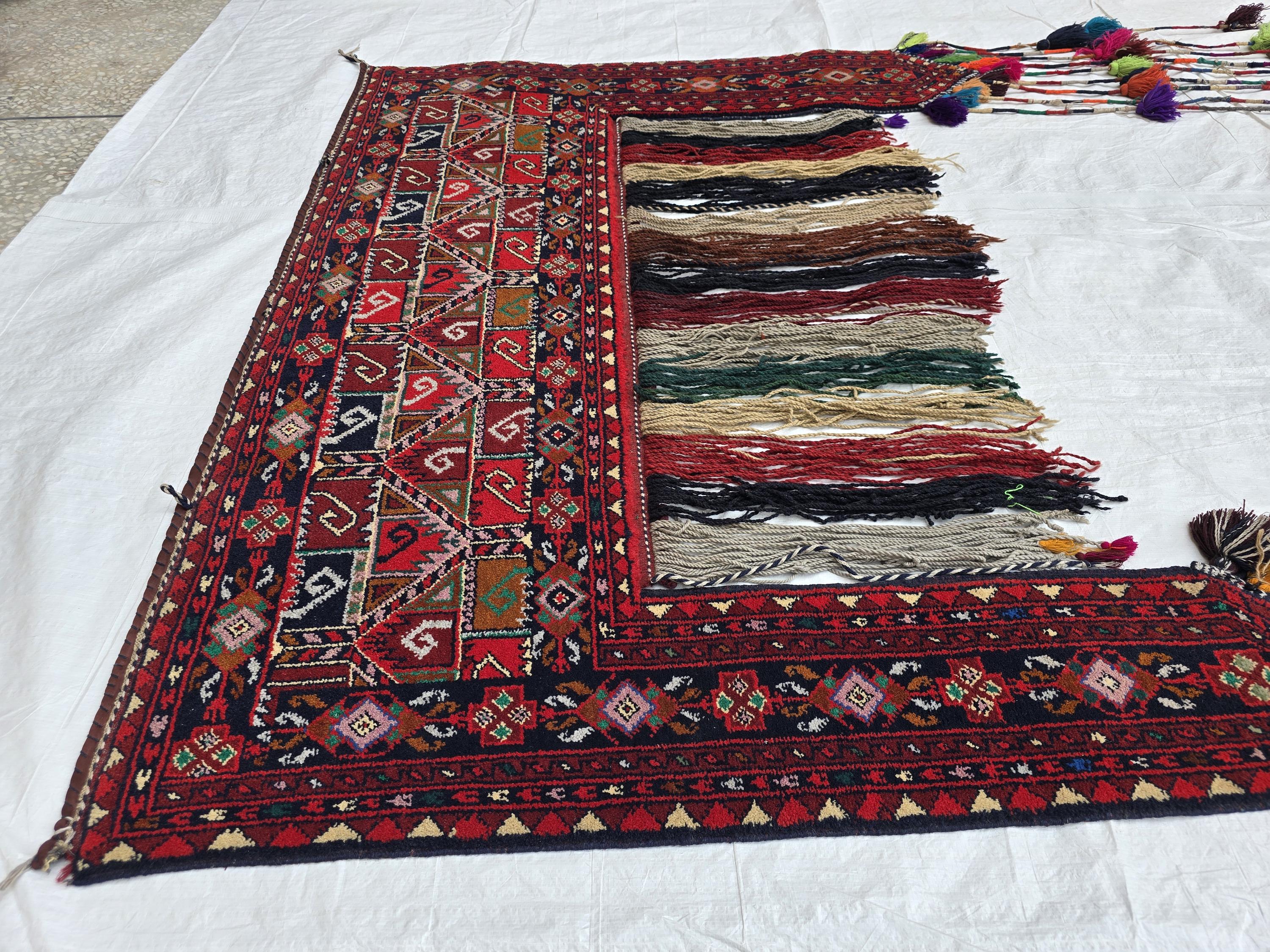 5x6ft, Afghan Wall Hanging Tribal Jallar Rug, Turkmen Wool 100% Handwoven Tapestry, Boho Home Decor, Living Room Decor, Bedroom Decor
