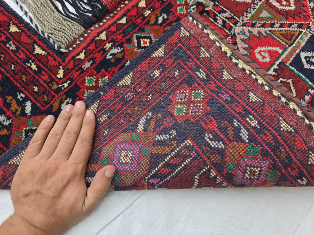 5x6ft, Afghan Wall Hanging Tribal Jallar Rug, Turkmen Wool 100% Handwoven Tapestry, Boho Home Decor, Living Room Decor, Bedroom Decor