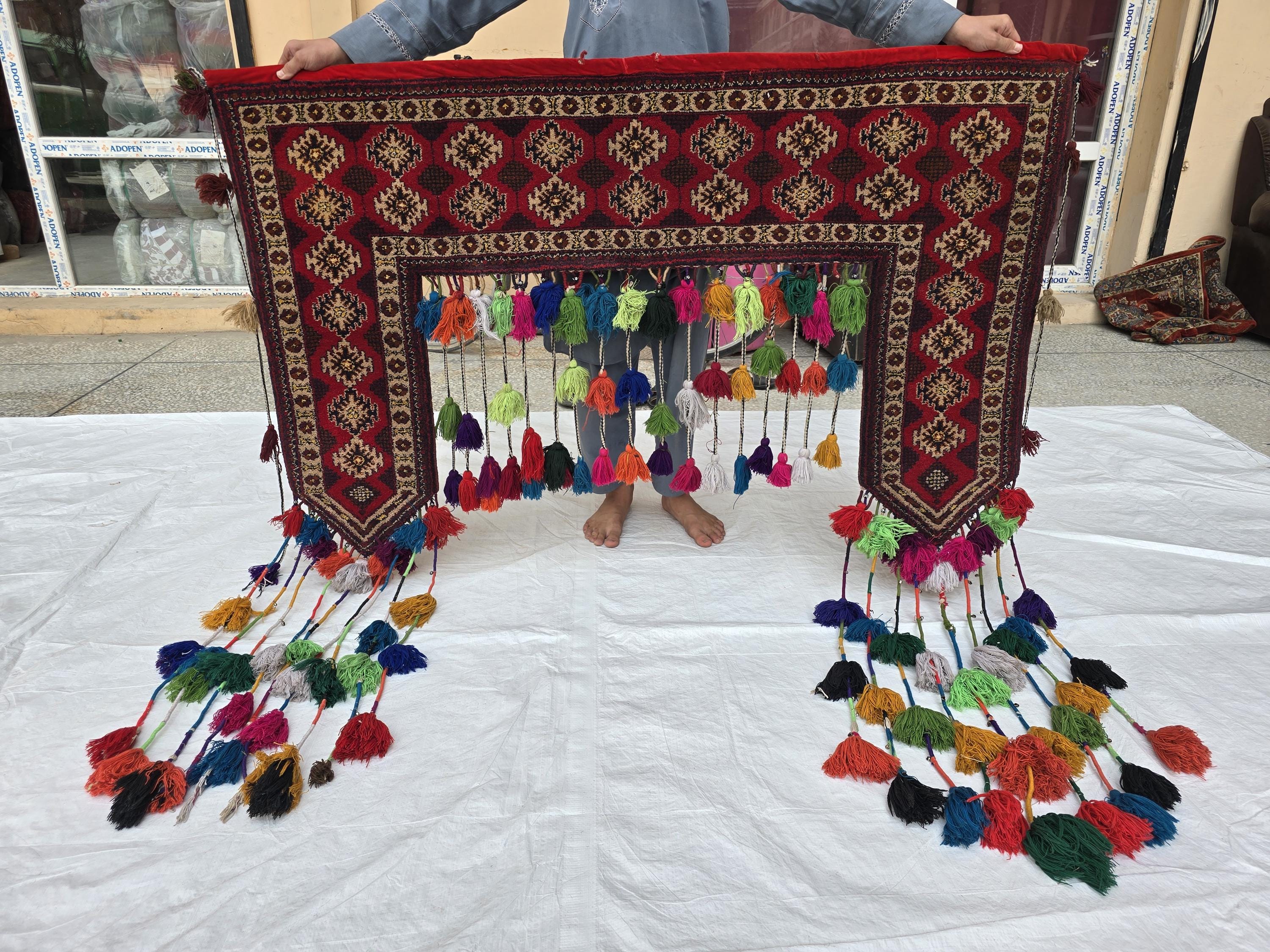 5ft Beautiful Afghan Tribal Wall Hanging Jallarr, Turkmen Wool Home Decor, Living Room Decor, Bedroom Decor, Office Decor
