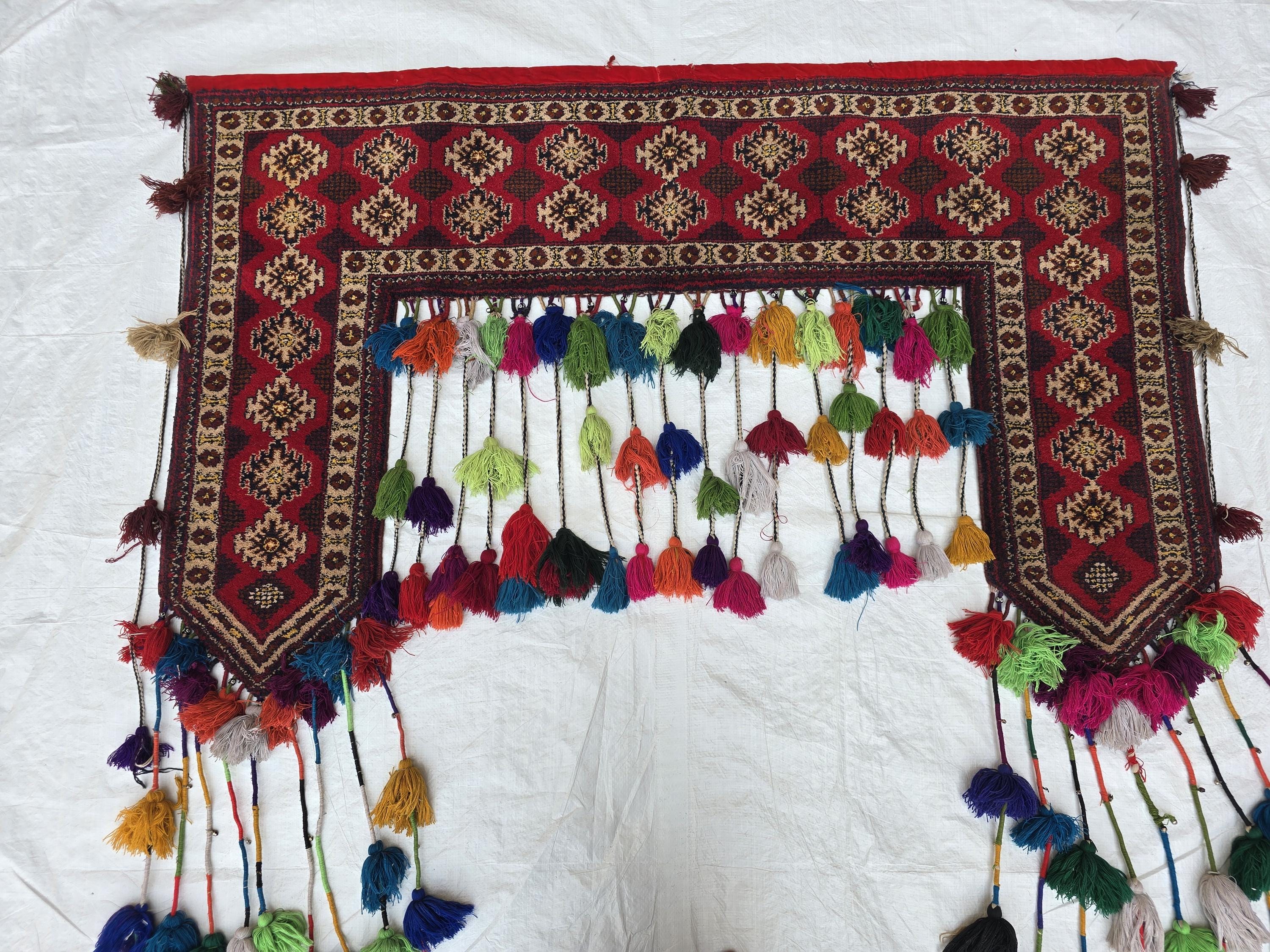 5ft Beautiful Afghan Tribal Wall Hanging Jallarr, Turkmen Wool Home Decor, Living Room Decor, Bedroom Decor, Office Decor