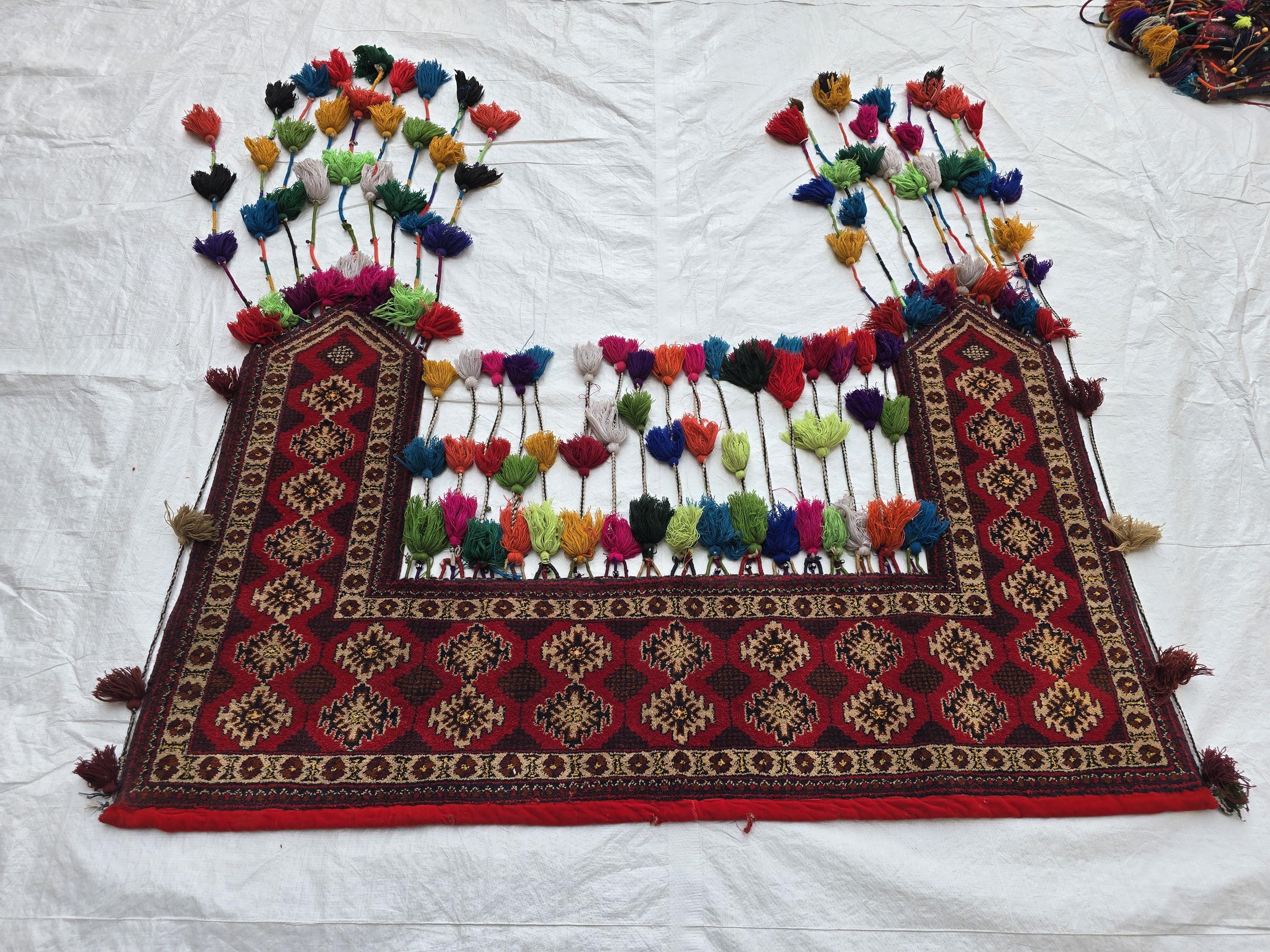 5ft Beautiful Afghan Tribal Wall Hanging Jallarr, Turkmen Wool Home Decor, Living Room Decor, Bedroom Decor, Office Decor