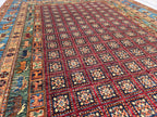 Handmade Afghan Wool Rug 7x10 ft: Tribal Geometric Design, Living Room Carpet