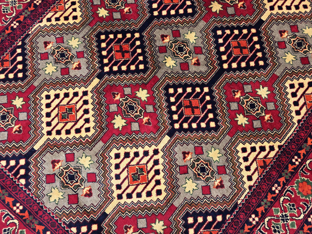 Afghan Handmade Tribal Traditional Carpet, Turkmen Oriental Wool Soft High Pile Rug, Boho Home Decor, Living room Rug, Bedroom Rug