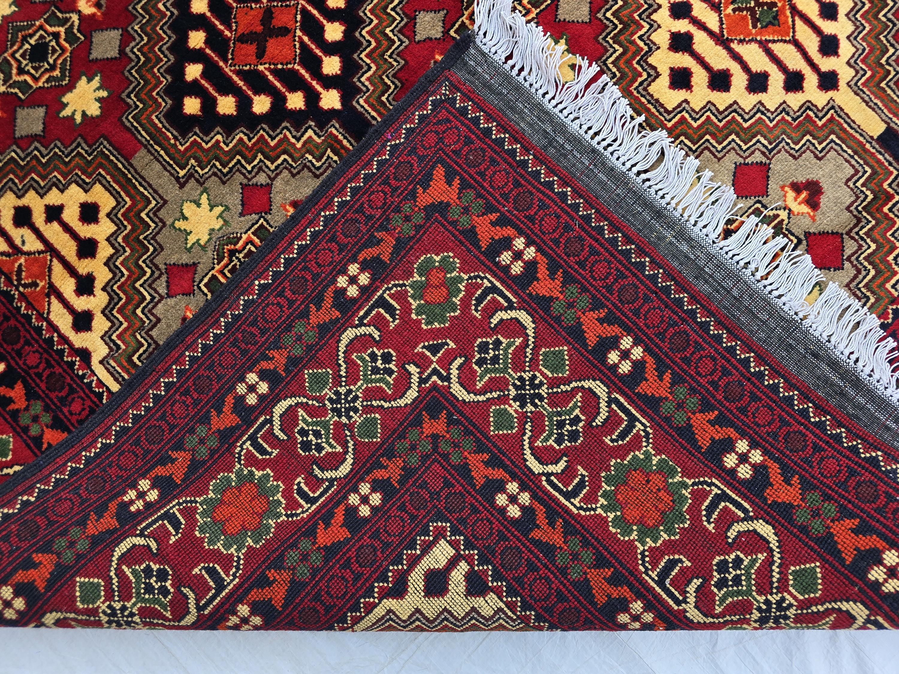 Afghan Handmade Tribal Traditional Carpet, Turkmen Oriental Wool Soft High Pile Rug, Boho Home Decor, Living room Rug, Bedroom Rug