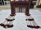 Afghan Handwoven Decorative Tapestry Jalar 4.8ft wide x 6.6ft Length with Long Tassels – Tribal Wall Hanging / Doorway Textile, Home Decor