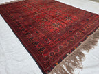 6x9 Vintage From 70s, Afghan Handmade Bukhara Pattern Rug, Turkmen Geometric Wool Floor Rug, Collectible Rug, Living Room, Bedroom Rug