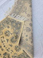 3x8ft Afghan Tribal Handwoven Hallway Rug, Turkmen Oriental Beige Wool Rug, Home Decor, Corridor Rug, Living Room Rug, Narrow Rug