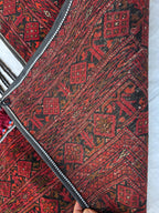 Handmade Afghan Tribal Wall Hanging Rug – 7ft Decorative Wool Textile with Tassels, Traditional Ethnic Design, Vintage Home Decor, Doorway