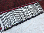 Handmade Afghan Tribal Wall Hanging Rug – 7ft Decorative Wool Textile with Tassels, Traditional Ethnic Design, Vintage Home Decor, Doorway