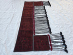 Handmade Afghan Tribal Wall Hanging Rug – 7ft Decorative Wool Textile with Tassels, Traditional Ethnic Design, Vintage Home Decor, Doorway