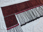 Handmade Afghan Tribal Wall Hanging Rug – 7ft Decorative Wool Textile with Tassels, Traditional Ethnic Design, Vintage Home Decor, Doorway