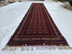 3x12ft Afghan Handmade Hallway Runner Rug – Oriental Wool Carpet, Tribal Long Runner, Boho Decor, Narrow Area Rug, Entryway, Soft High Pile