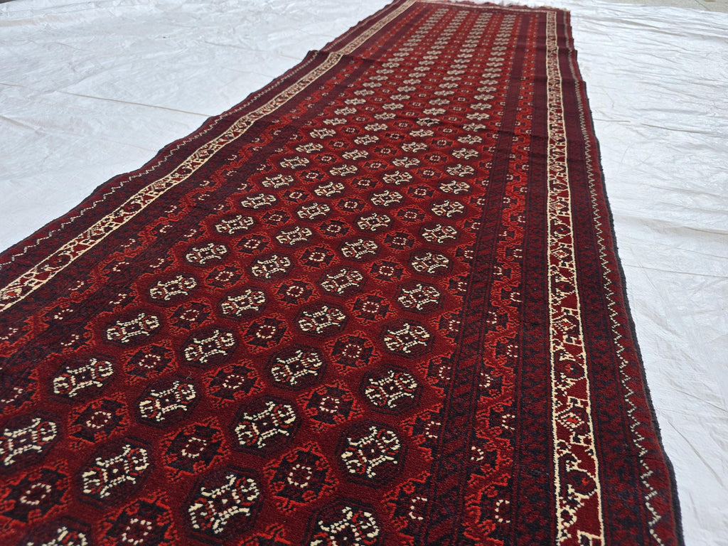 3x12ft Afghan Handmade Hallway Runner Rug – Oriental Wool Carpet, Tribal Long Runner, Boho Decor, Narrow Area Rug, Entryway, Soft High Pile