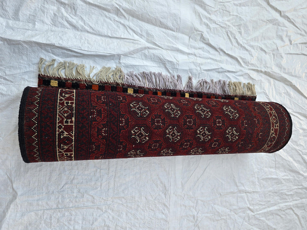 3x12ft Afghan Handmade Hallway Runner Rug – Oriental Wool Carpet, Tribal Long Runner, Boho Decor, Narrow Area Rug, Entryway, Soft High Pile