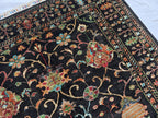 5x6ft, Afghan Handwoven Sultani Chobi High Quality Rug, Turkmen Oriental Wool Black Carpet, Luxurious Home Decor, Rug for Bedroom, Office