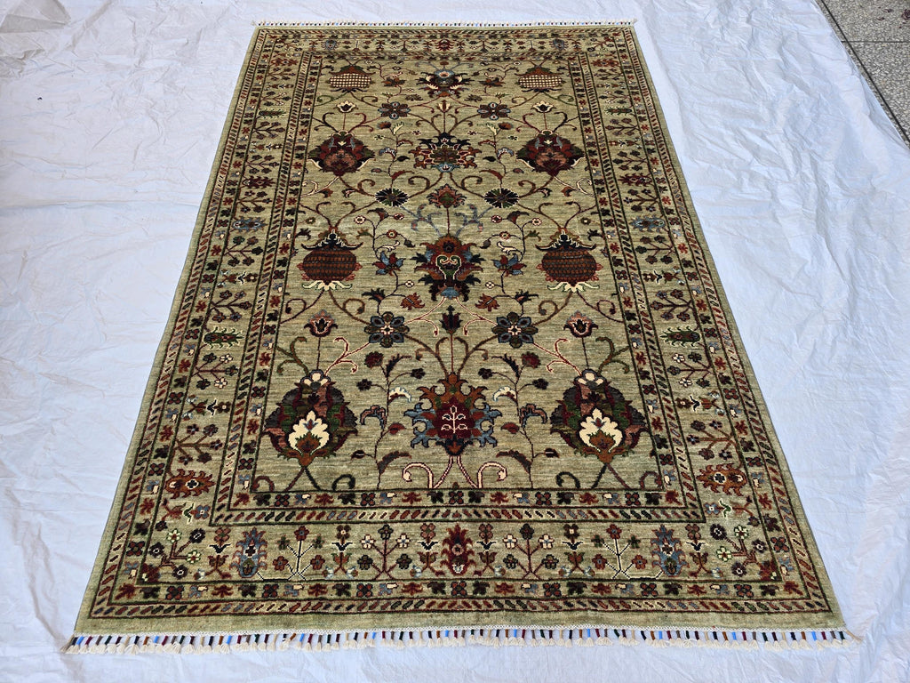 5x8 Luxury Handmade Afghan Tribal Sultani Rug, Turkmen Oriental Wool Carpet, Home Decor, Rug for Living Room, Bedroom Rug, Office Rug