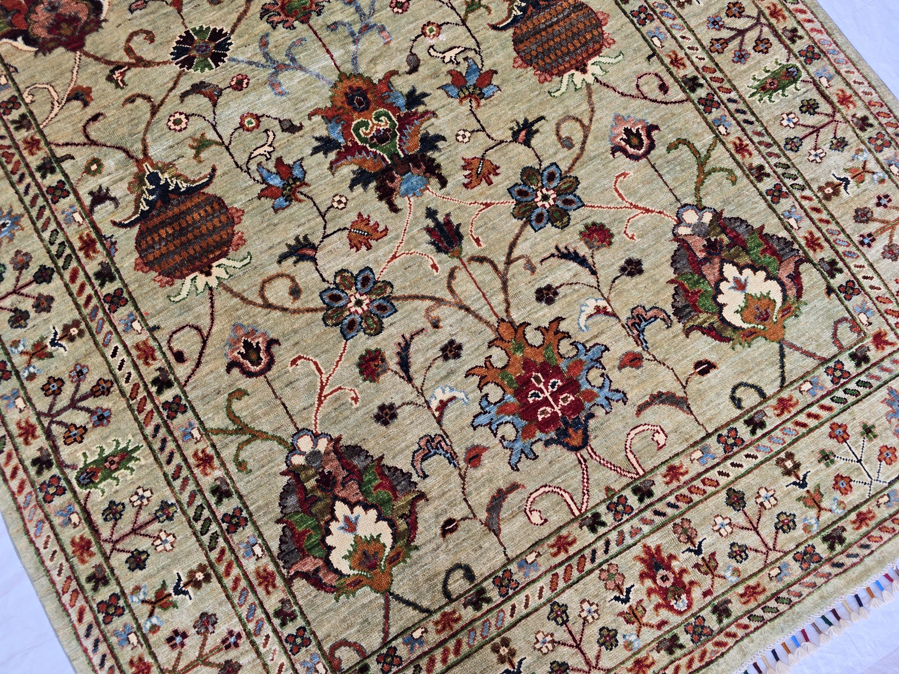 5x8 Luxury Handmade Afghan Tribal Sultani Rug, Turkmen Oriental Wool Carpet, Home Decor, Rug for Living Room, Bedroom Rug, Office Rug