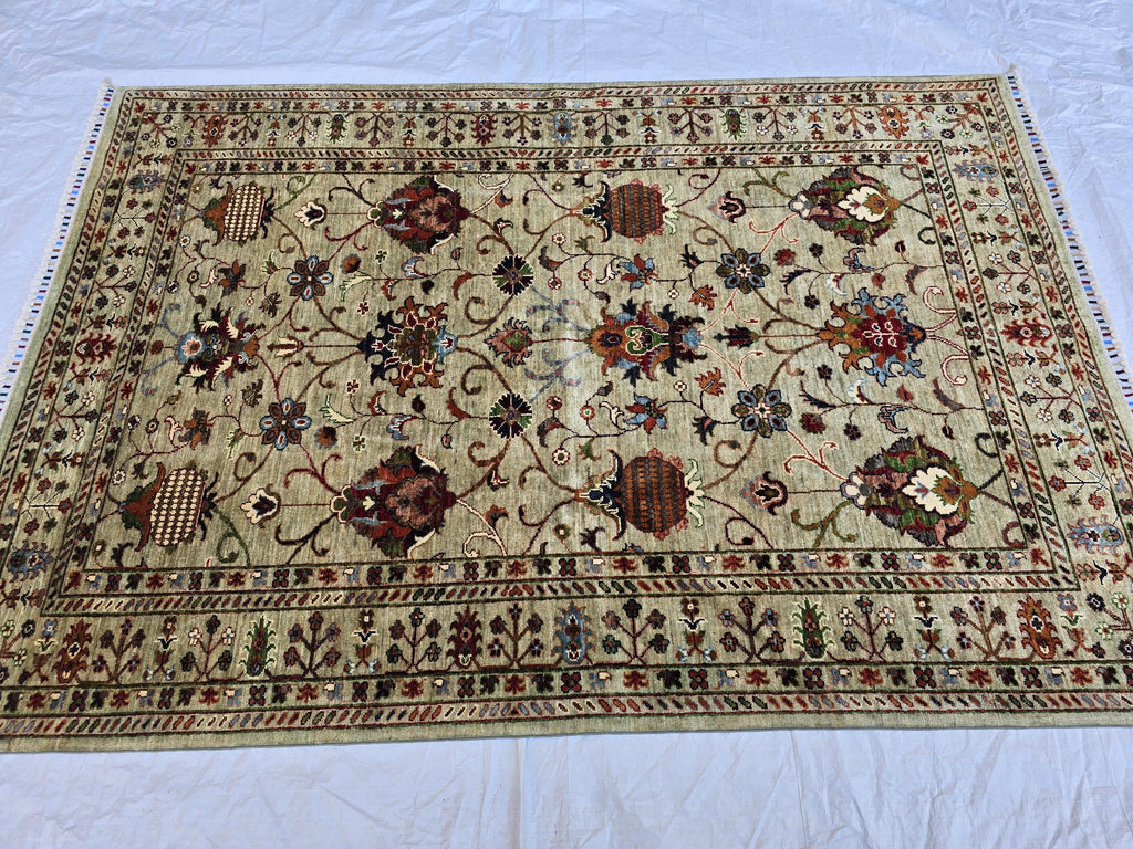 5x8 Luxury Handmade Afghan Tribal Sultani Rug, Turkmen Oriental Wool Carpet, Home Decor, Rug for Living Room, Bedroom Rug, Office Rug
