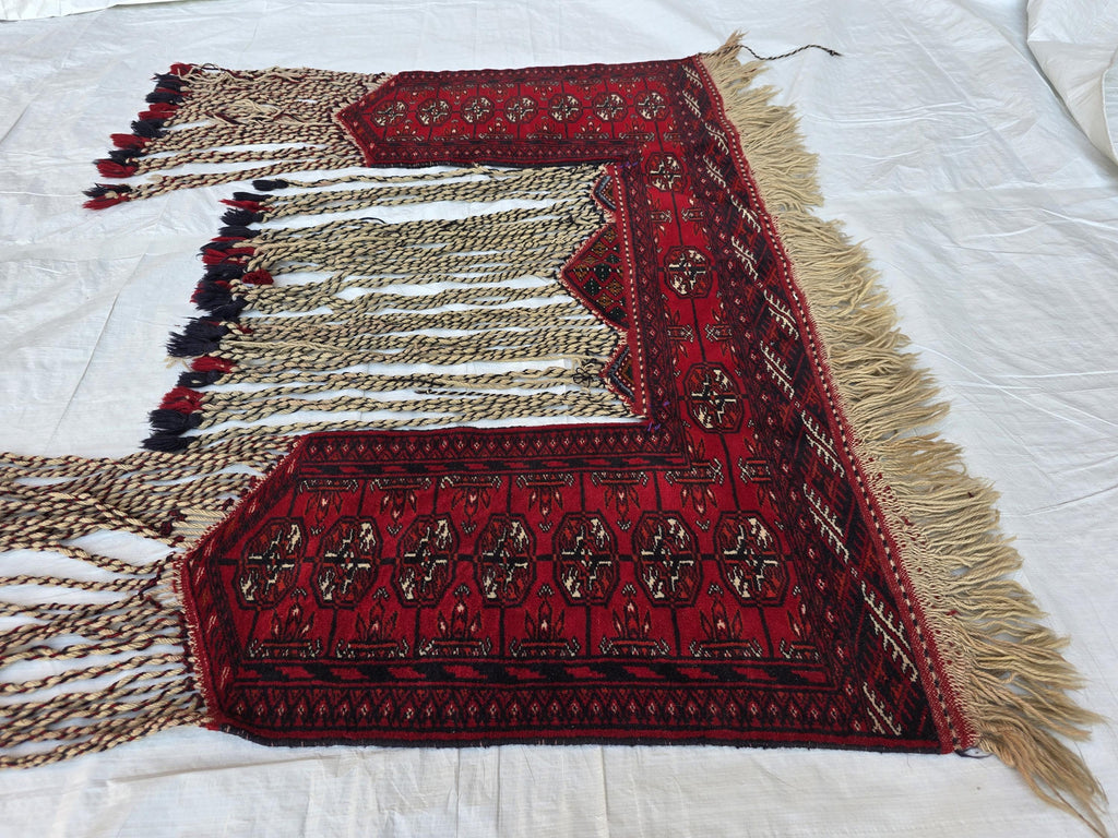 3x4 Wall Hanging Afghan Handmade, Turkmen Wool Handwoven Tapestry, Boho Home Decor – Afghan Textile – Rustic Wall Rug , Wall Decor