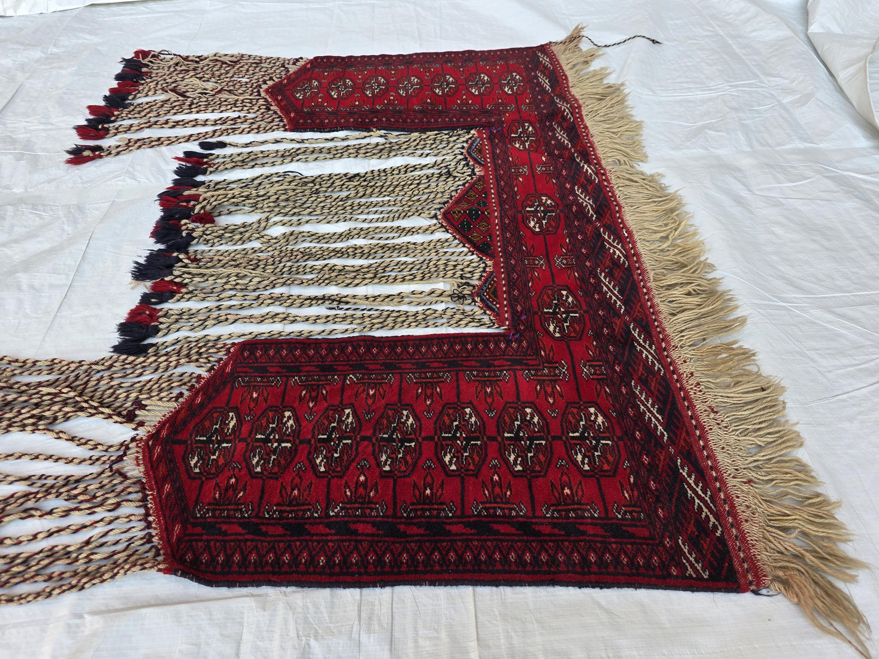 3x4 Wall Hanging Afghan Handmade, Turkmen Wool Handwoven Tapestry, Boho Home Decor – Afghan Textile – Rustic Wall Rug , Wall Decor