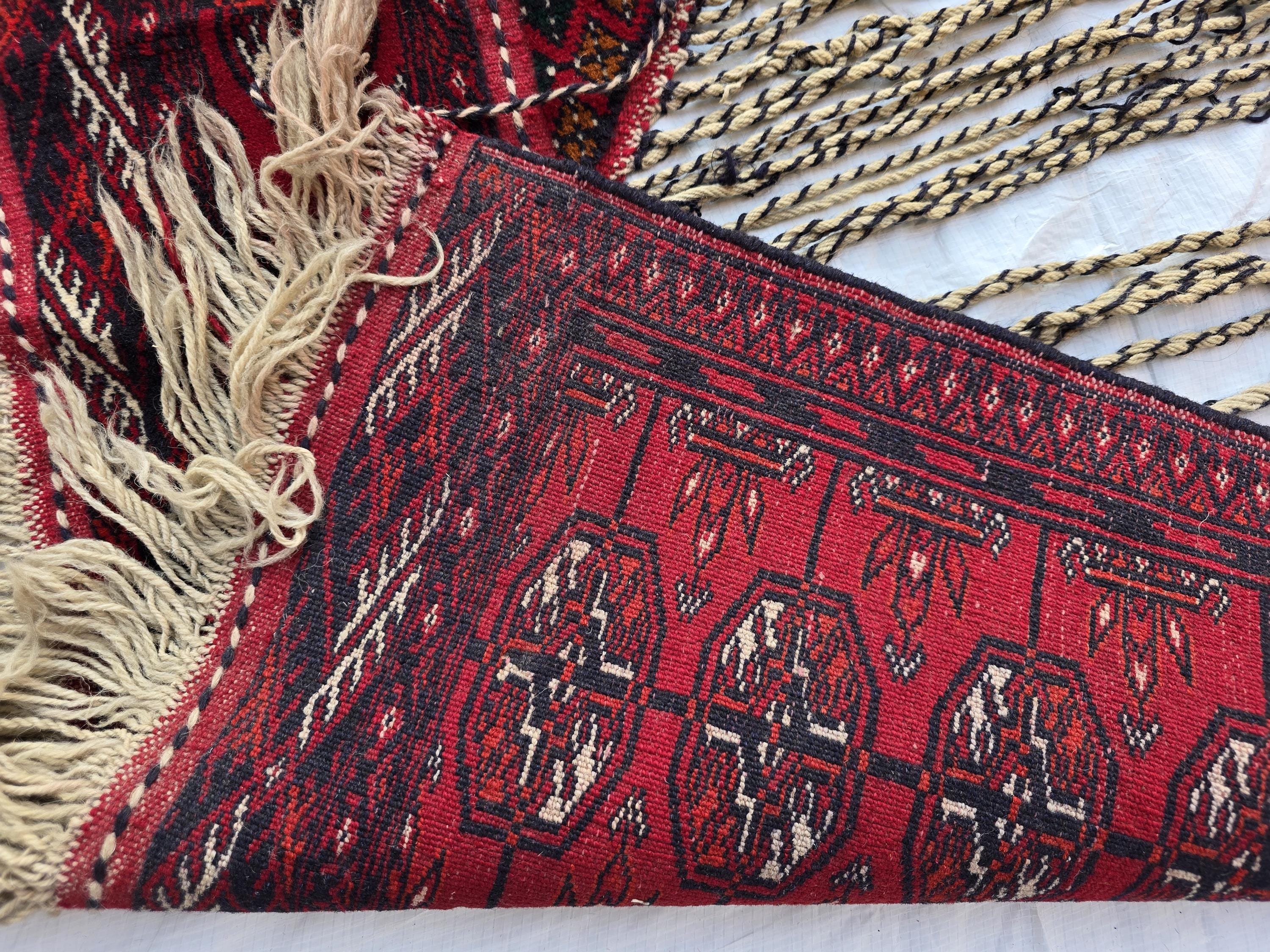 3x4 Wall Hanging Afghan Handmade, Turkmen Wool Handwoven Tapestry, Boho Home Decor – Afghan Textile – Rustic Wall Rug , Wall Decor