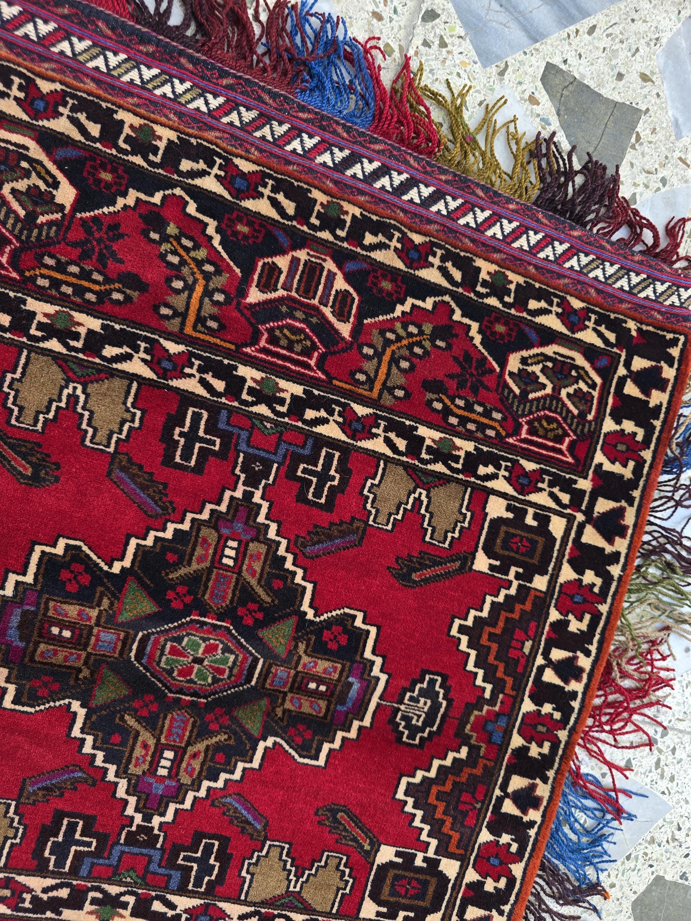 2x2 Vintage Afghan Handmade Wool Cushion, Turkmen Tribal Oriental Pillow Cover, Living Room Decor, Bedroom Decor, Collectible Item